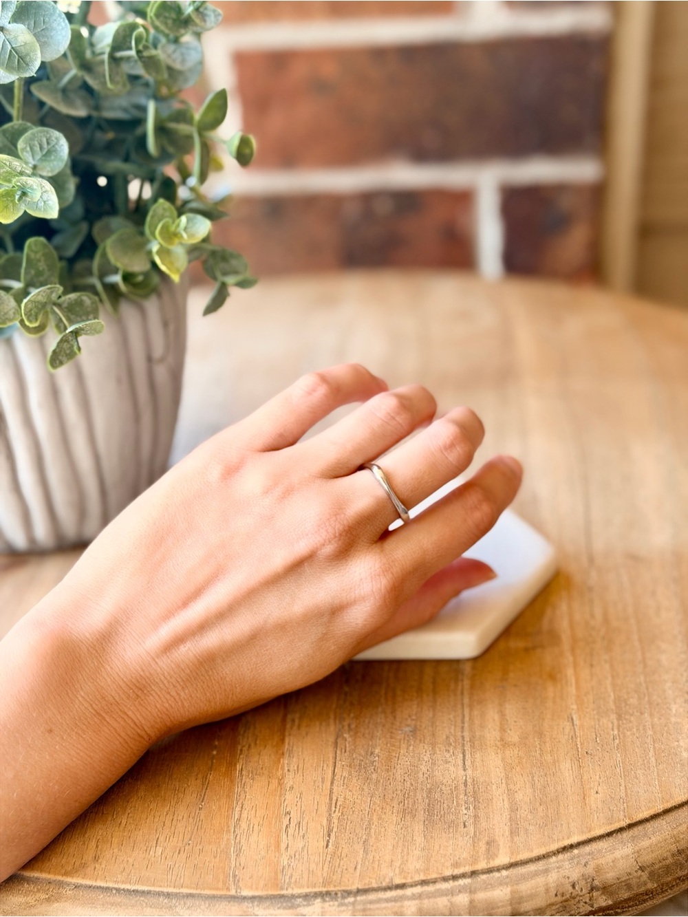 Stainless Steel Rounded Square Ring - Picture 4 of 5